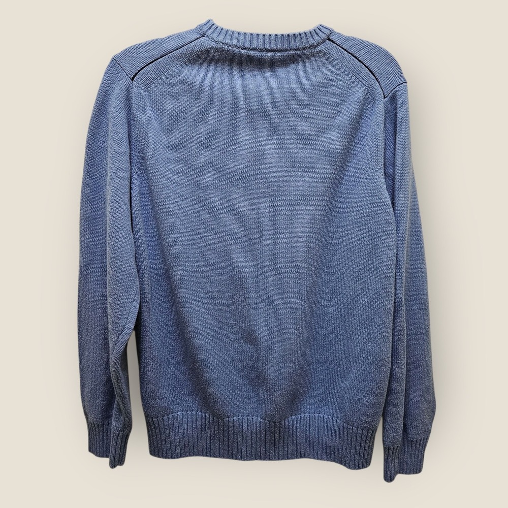 Tommy Hilfiger Mens Medium Blue Cotton Wool Blend Striped Knit Sweater - Picture 2 of 10